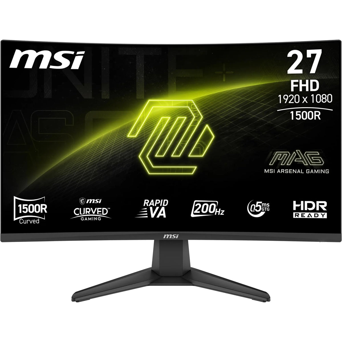 MSI MAG 276CFA E20 27-Inch FHD 1500R Gaming Monitor, 1920 x 1080 Rapid VA, 200 Hz, 0.5 ms, HDR capable, AMD FreeSync Premium, Eye Care, AI Vision, HDMI 2.0b, DP 1.2a, VESA mount, black - 4711377389525
