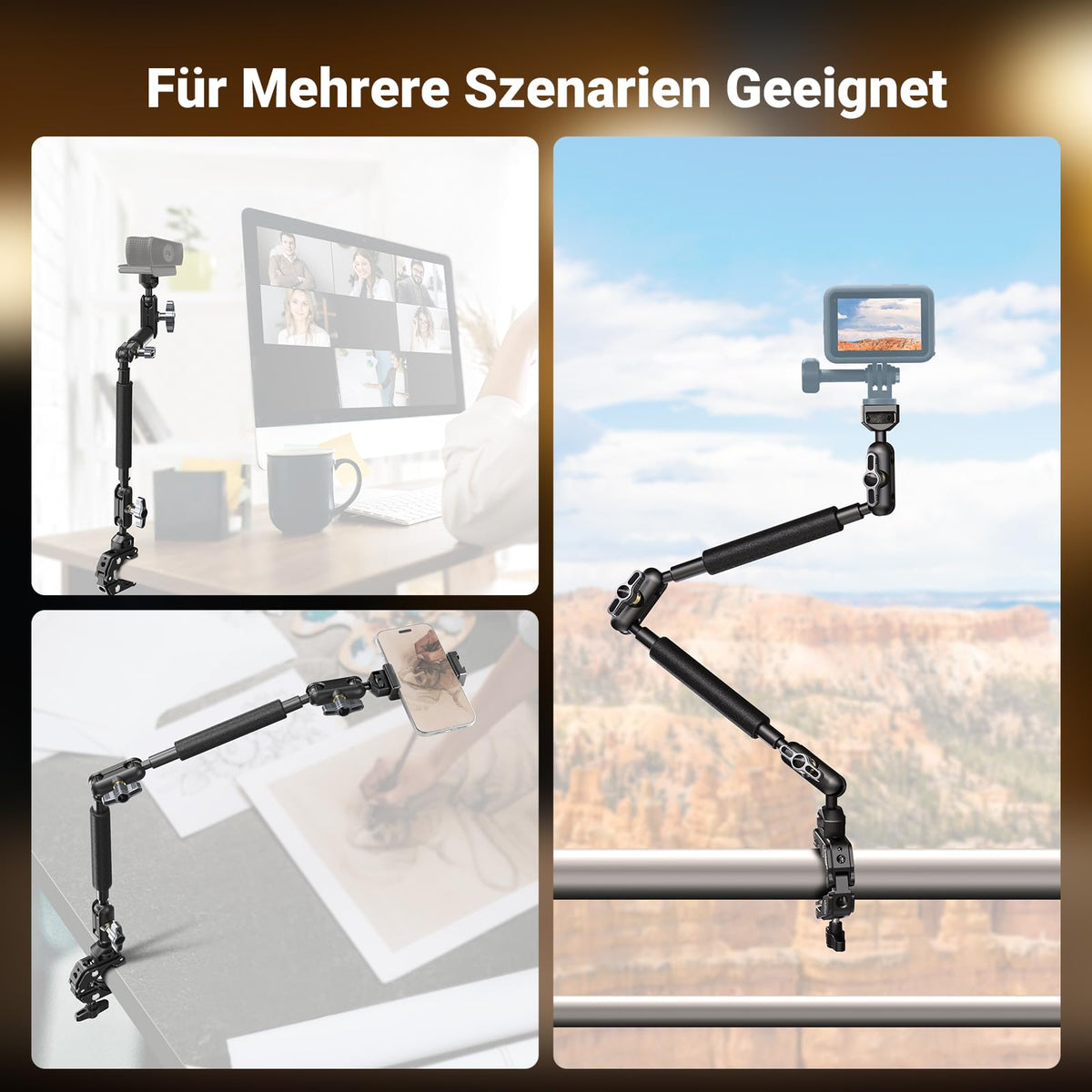 NEEWER 22" Magic Arm with Table C Clamp, Overhead Camera Mount, UA057