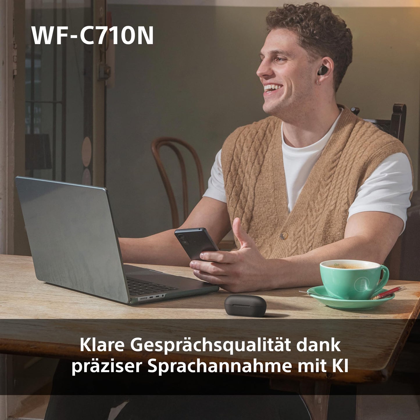 Sony WF-C710N - Truly Wireless Noise Canceling Earphones, lightweight, touch operation, multipoint connection, IPX4, up to 40h battery, quick charging, iOS and Android compatible, pink - WFC710NP.CE7