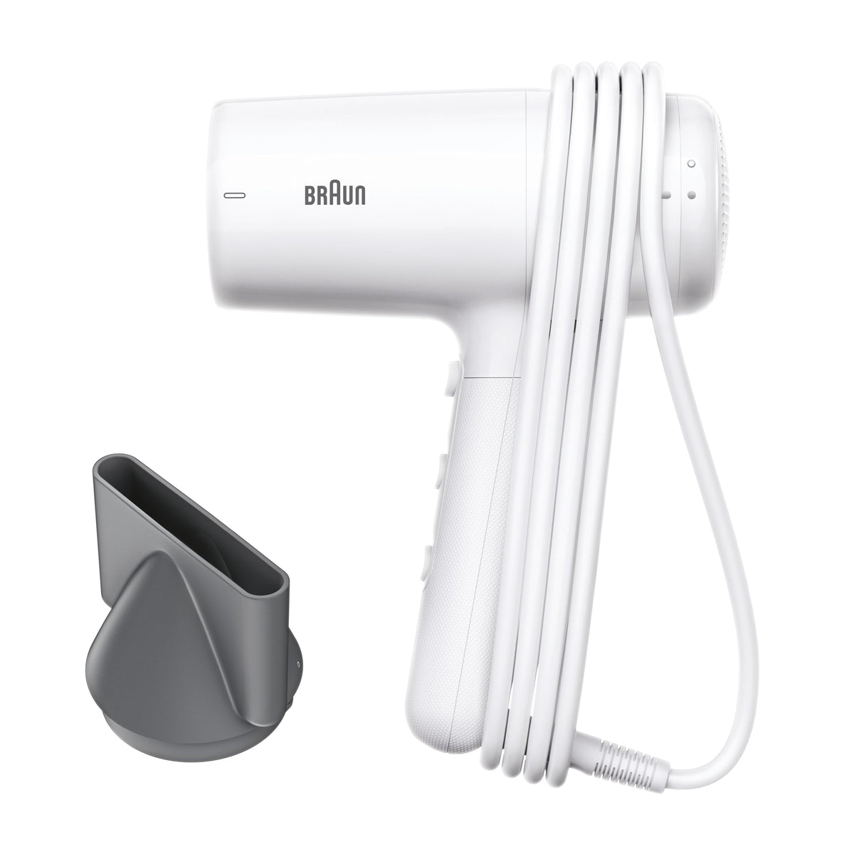 Braun Haartrockner HD2.1 – Ușor și eficient, cu duză de styling pentru toate tipurile de păr, 2100 W, 3 temperaturi și 2 viteze, Alb, BRHD210E