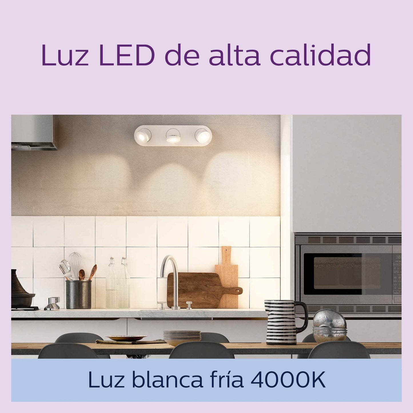 Philips Classic LED GU10 lamp, 50W, clear, neutral white, not dimmable, double pack, cool white - 929001218232