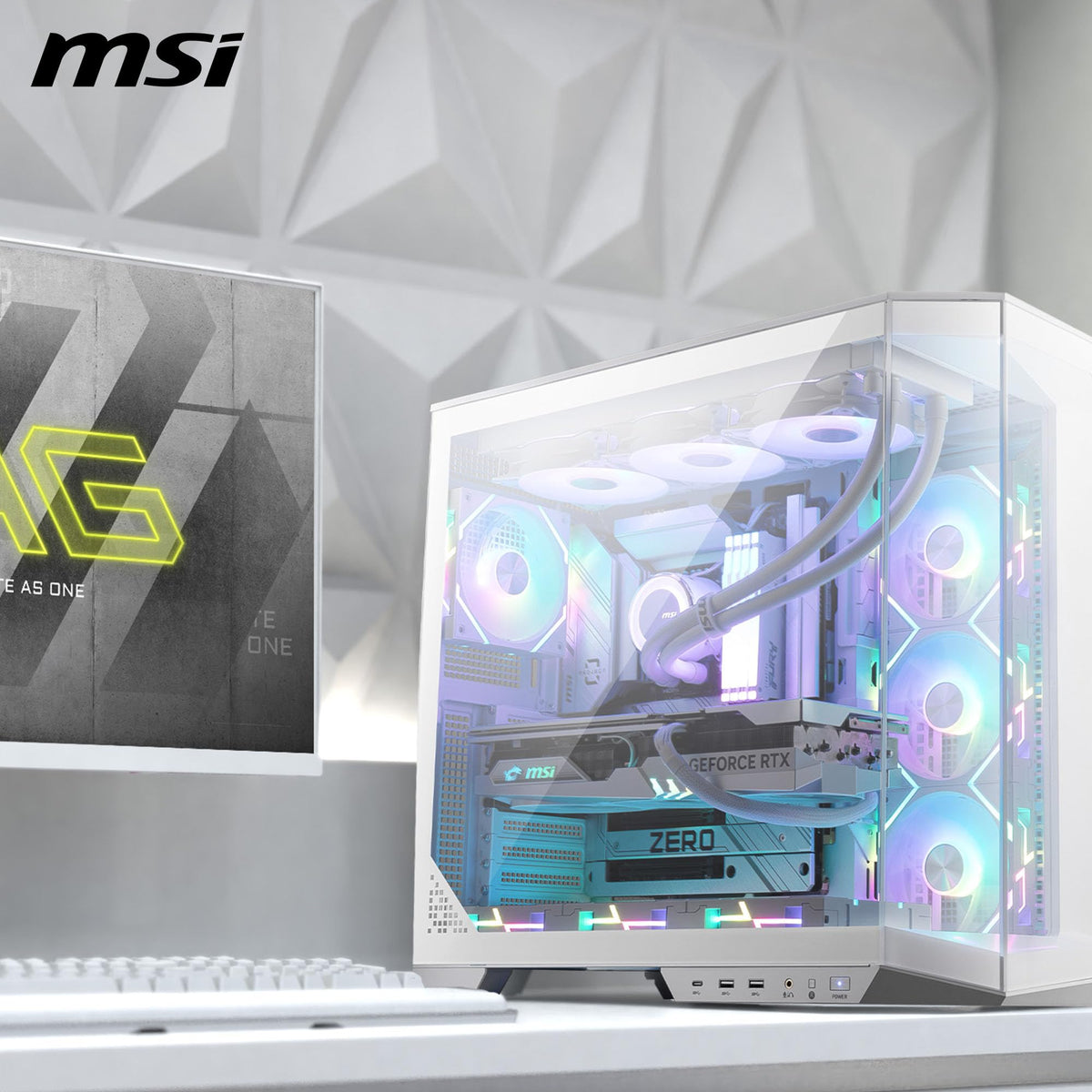 MSI MAG Pano 100L PZ White - ATX PC Case - 306-7G26W21-HH9