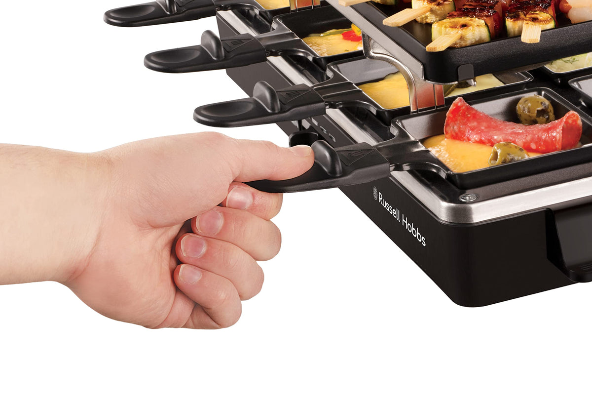 Grătar Raclette Russell Hobbs, 8 persoane, piatră naturală și plăcuță reversibilă - 26280-56