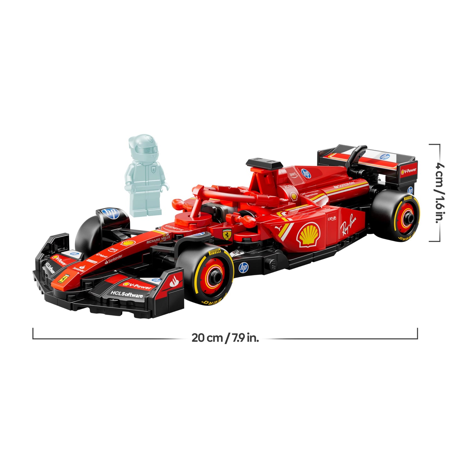 LEGO Speed Champions Ferrari SF-24 F1 racing car - model car set with driver - model building for children - toy with 1 minifigure - collectible Formula 1 gift for boys and girls - 77242
