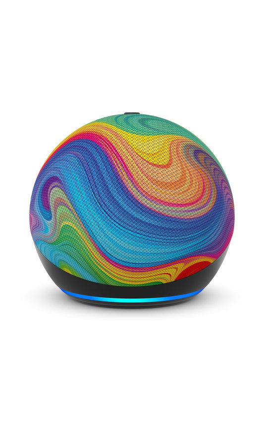 Echo Dot Kids (Latest Generation) | Smart Wi-Fi and Bluetooth speaker | 1 year of Amazon Kids+ included | Rainbow Swirl, with Alexa+ Early Access - C2N6L4