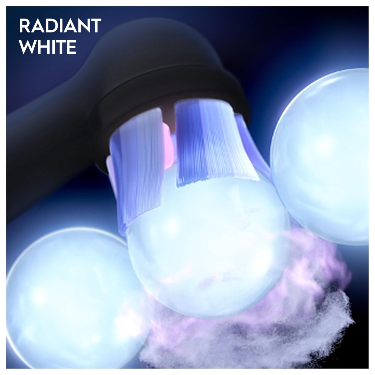 Oral-B iO Radiant White Replacement Brush Heads for Electric Toothbrush, 6 pieces, whitening tooth cleaning, original brush head for Oral-B iO toothbrushes, mailbox-friendly packaging, Black - 8006540854587