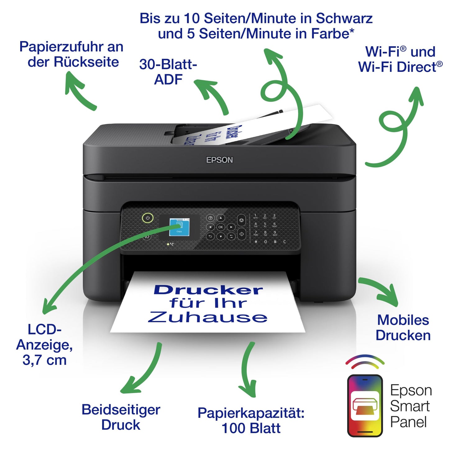 Epson Workforce WF-2930DWF A4 wireless multifunction inkjet printer