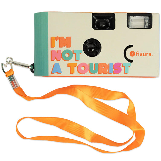 Fisura – Original disposable camera Not a Tourist. Disposable camera with flash. 17 shots in black and white. Hooks included. Ideal for weddings or parties. - HGI2520881