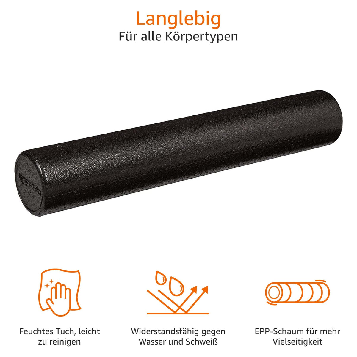 Amazon Basics Pilates Roller Foam Blue, High Density - EPPBK-36-1