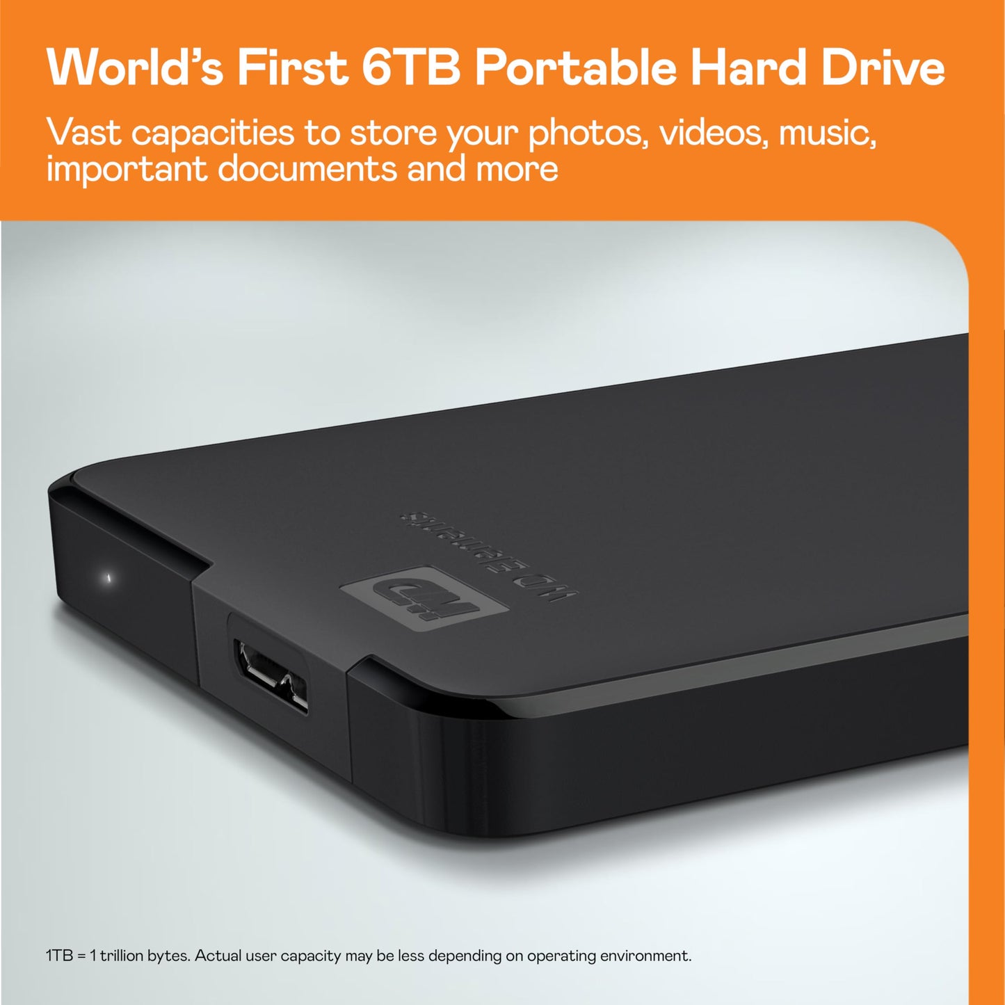 Western Digital Elements Portable External Hard Drive 4TB (Mobile Storage, USB 3.0 Interface, Plug and Play, Formatted for Windows) Black - WDBU6Y0040BBK-WESN