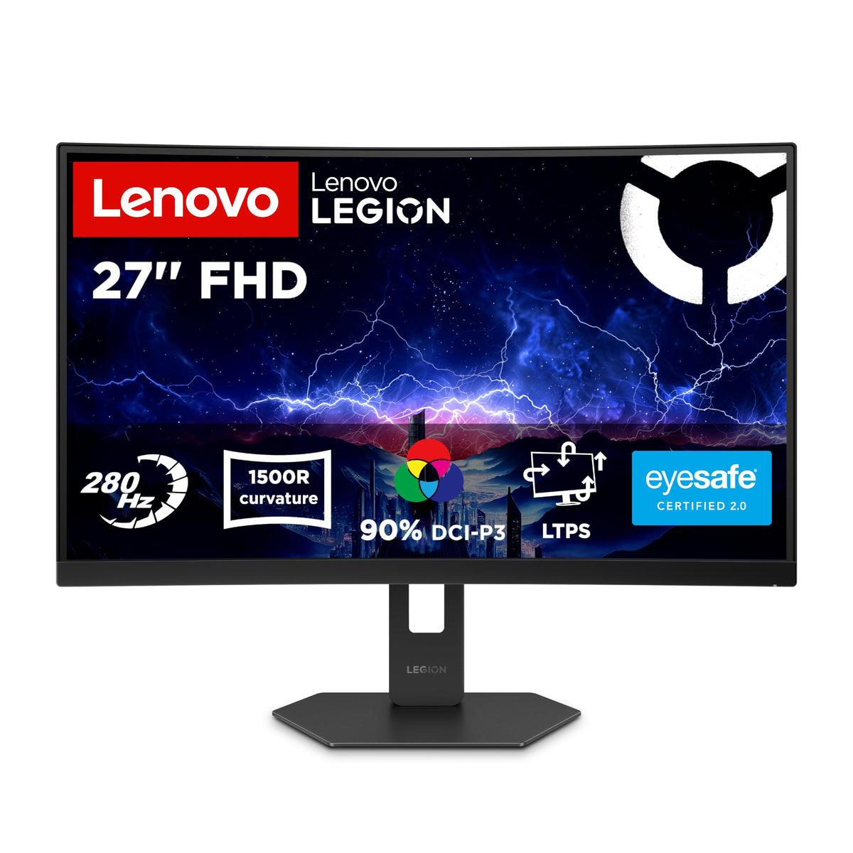 Lenovo Legion 27-2c | Monitor de gaming WLED Full HD de 27'' | 1920×1080 | 16:9 | 280Hz | timp de reacție de 0.5ms | HDMI 2.1 | DisplayPort | Panou IPS pe 3 laturi, ajustabil pe înălțime | VESA Adaptive Sync | Negru - 67EDGAC1E5