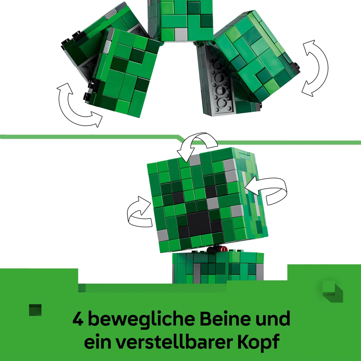 LEGO Minecraft The Creeper - gamer toy - movable action figure - interactive play set with TNT element - children's DIY decoration - gaming gift for boys, girls and teenagers aged 10 and over - 21276