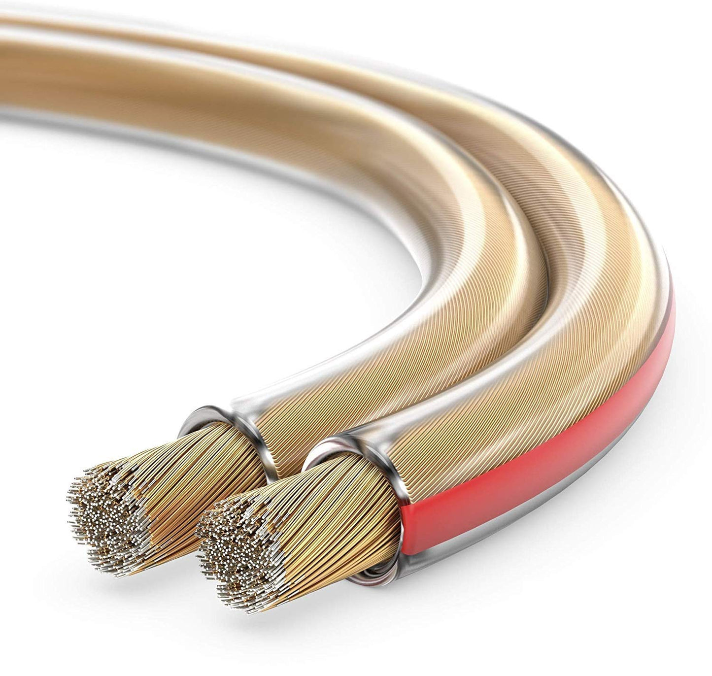 sonero® 100 meters 2x1.50mm² CCA speaker cable / speaker cable, color: transparent - S-SC2150T-100