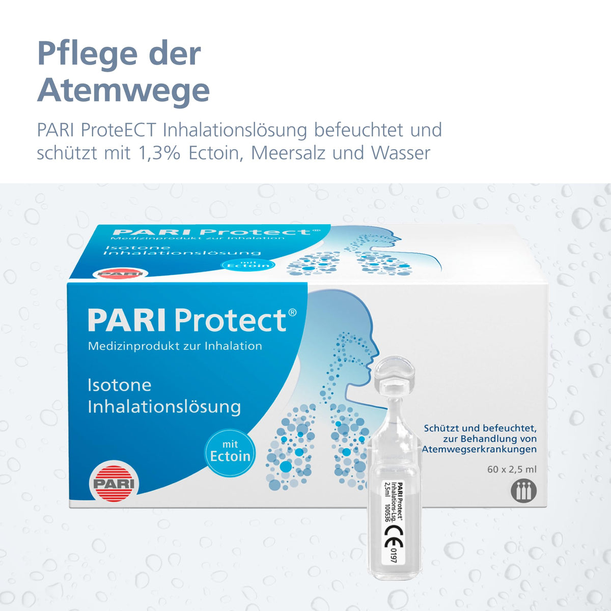 PARI Protect® Soluție de inhalare - izotonică cu Ectoin, 60 x 2,5 ml - 077G6003