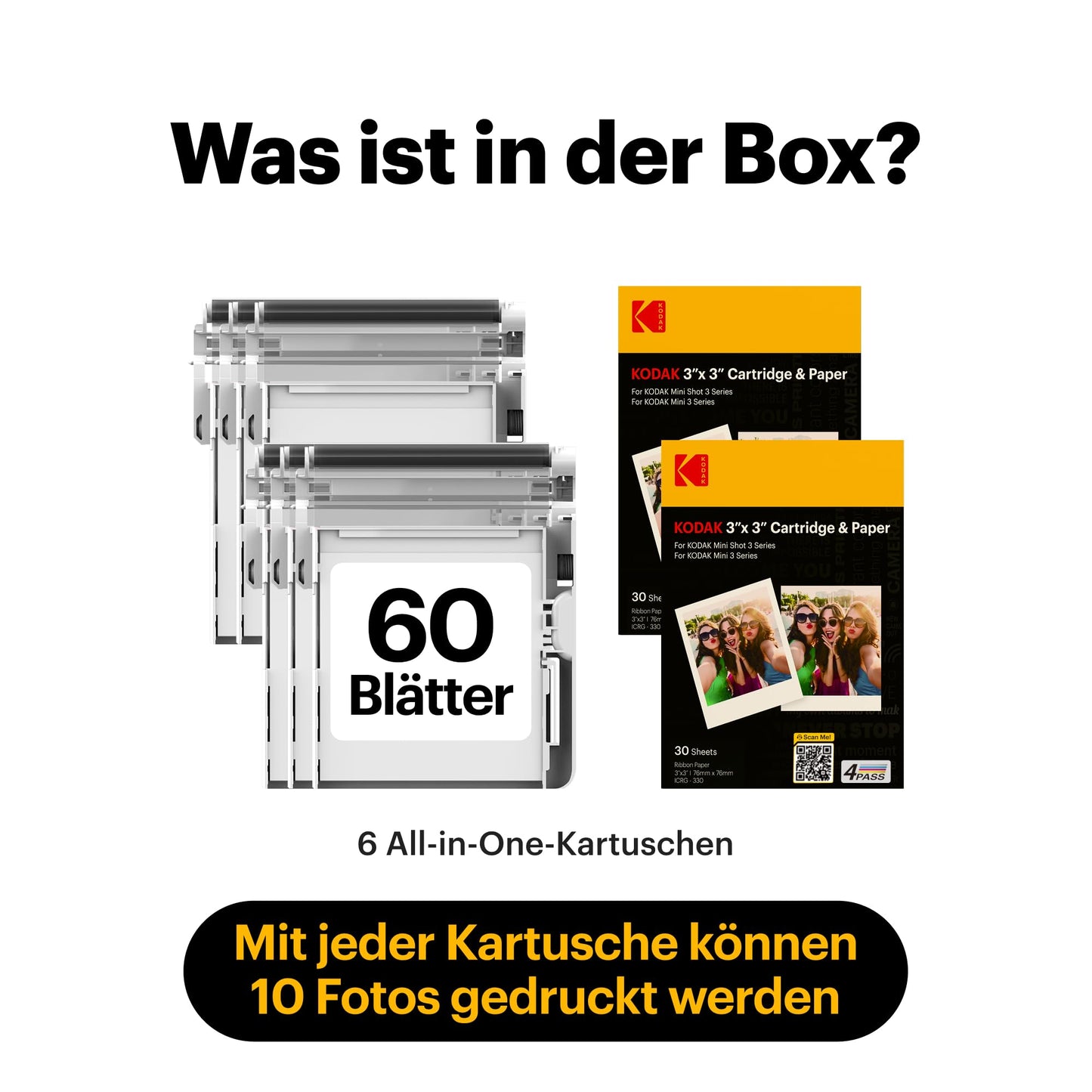KODAK ICRG360 – Farbpatrone und Fotopapier für 60 Fotos (7,6 x - ICRG-360_EU