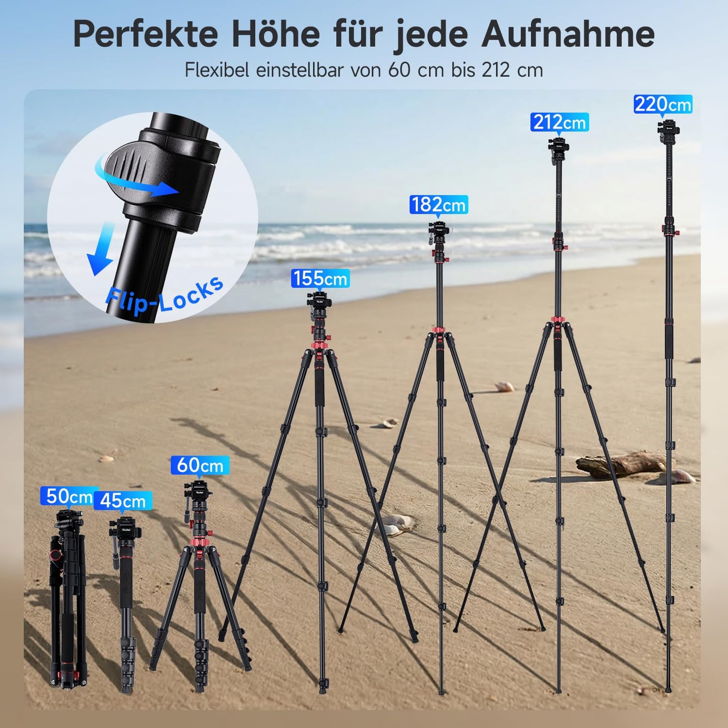 Rollei Compact Traveler No.2 XL video tripod camera with extension arm 212cm - 26980