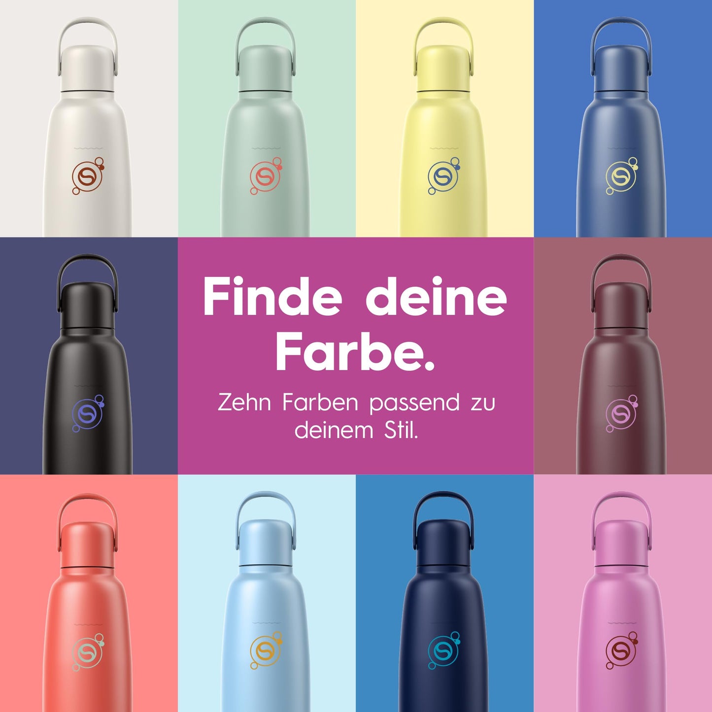 sodastream Fizz & Go Stainless Steel Soda Bottle 0.9L Double Wall Insulated Thermos Bottle Keeps Hot & Cold for Carbonated Drinks Compatible with DUO, TERRA, ART, ENSO & More, Guava Pink - 1062419440