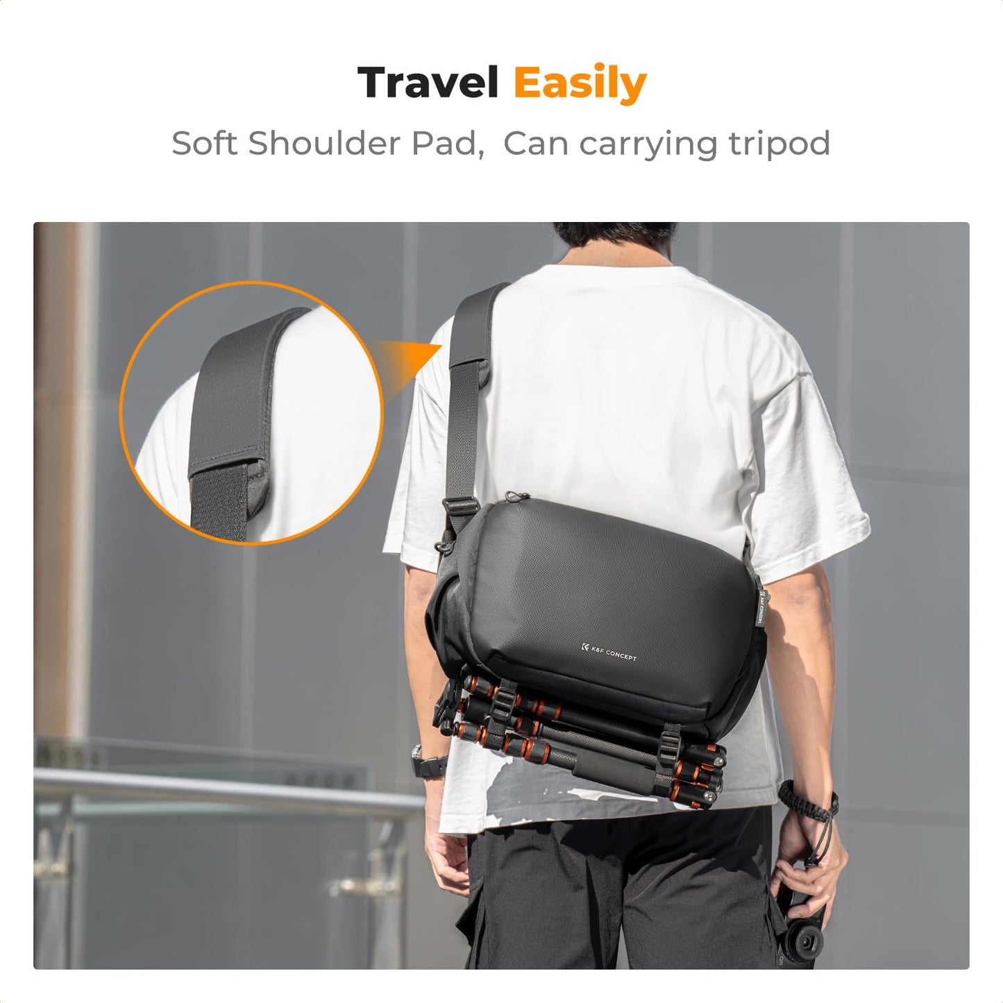 K&F CONCEPT Camera Backpack Shoulder Bag Square Bag Bags for Photographers Camera Rectangle Case Compatible with Canon/Nikon/Sony/DJI Mavic Drone Backpack (1-Black (Large-L)) - KF13.177