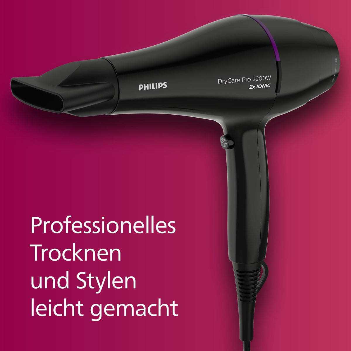 Philips DryCare Pro Uscător de păr cu motor AC puternic (Model BHD274/00)