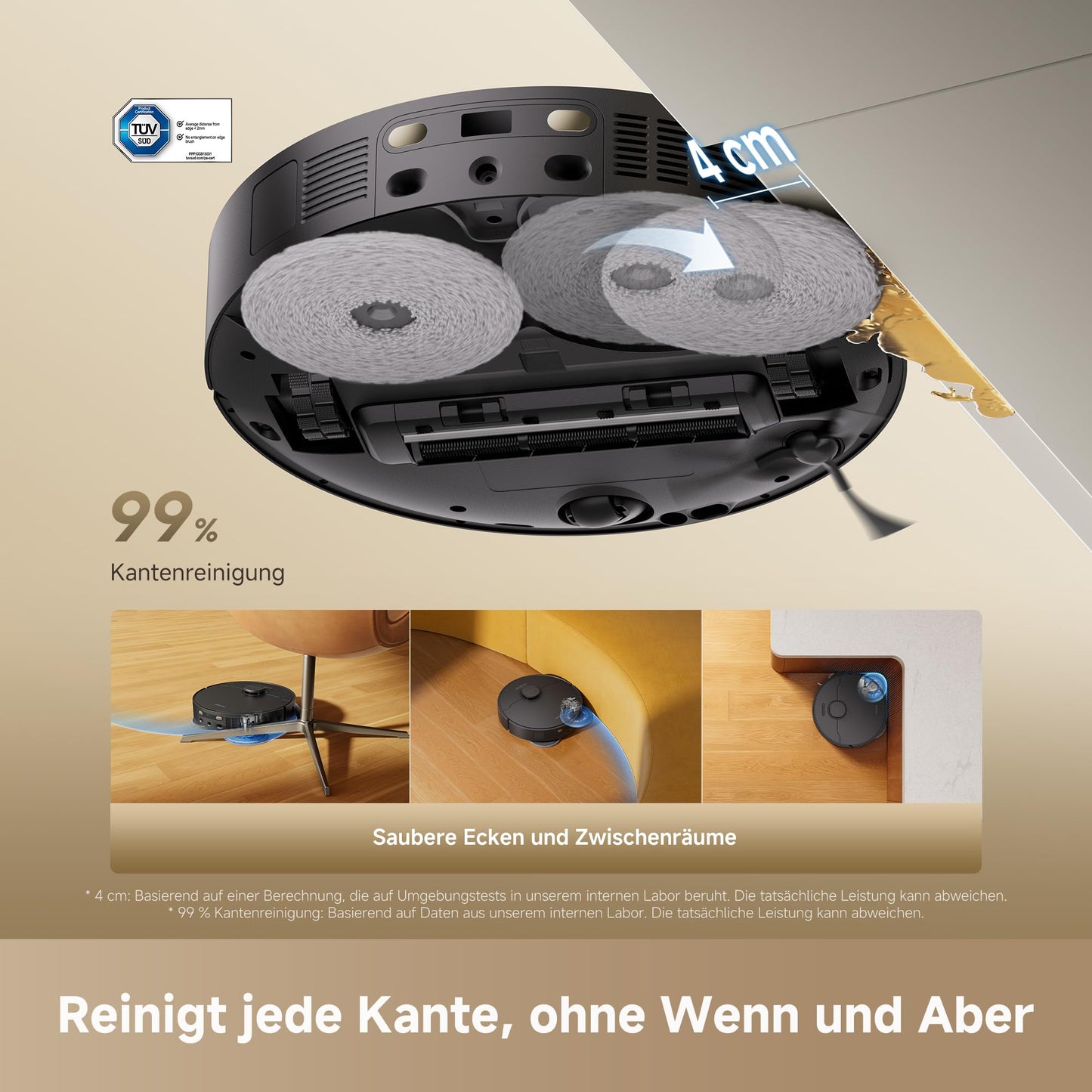 dreame L40 Ultra A robot vacuum cleaner and floor mop with automatic dust emptying and double anti-tangle system, suction power of 24,000 Pa, 10.5 mm wiper lift - RTD31TE