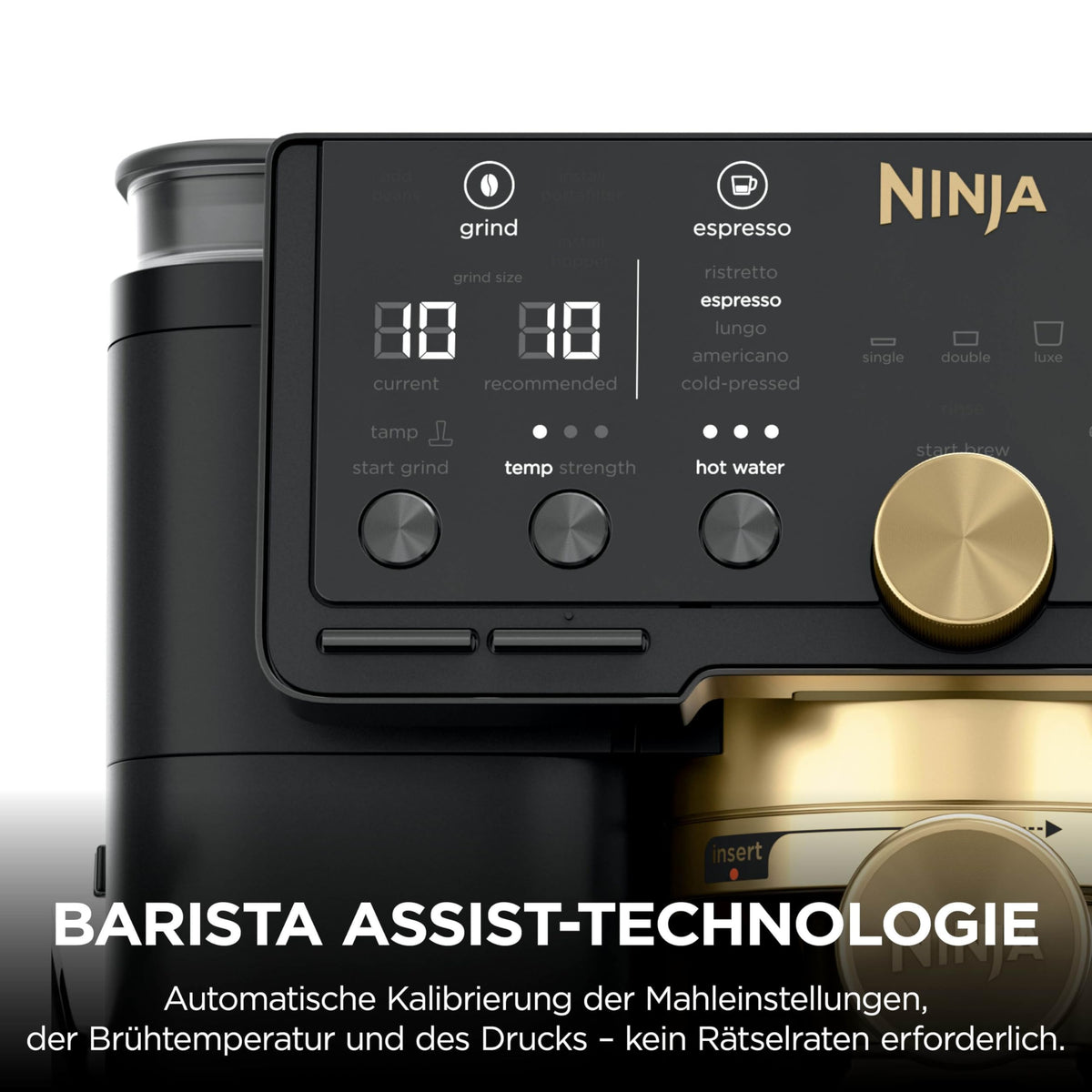 Ninja Luxe Café Pro David Beckham 3-in-1-Masina de cafea Negru și Aur - ES771EUBK