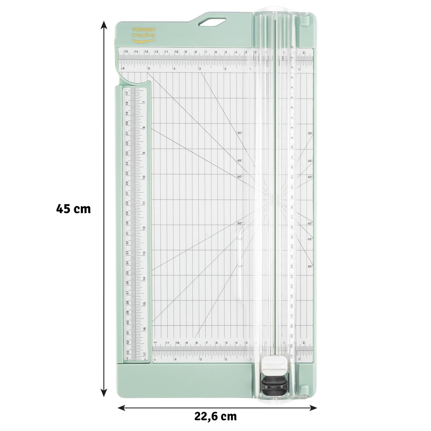Vaessen Creative paper cutter with folding board 15x30.5cm, mint green, for scrapbooking and card making - 2207-109