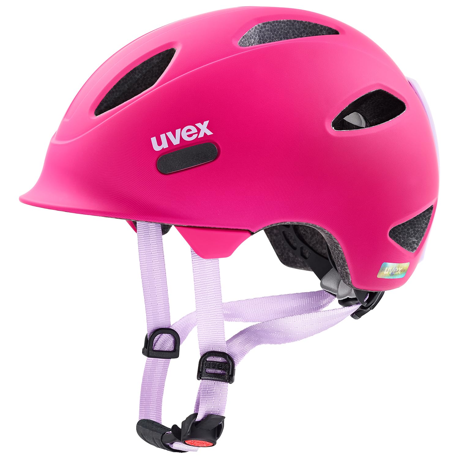 uvex OYO - Lightweight bicycle helmet for children - integrated side protection - expandable with LED light - Berry - Purple matt - 45-50 cm - S4100490615