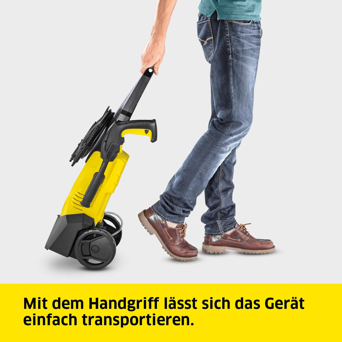 Kärcher high-pressure cleaner K 3: for light dirt on bicycles, garden fences, motorcycles etc. Area performance 25 m²/h. With gun, 6 m high-pressure hose and Vario Power jet lance yellow - 1.601-888.0