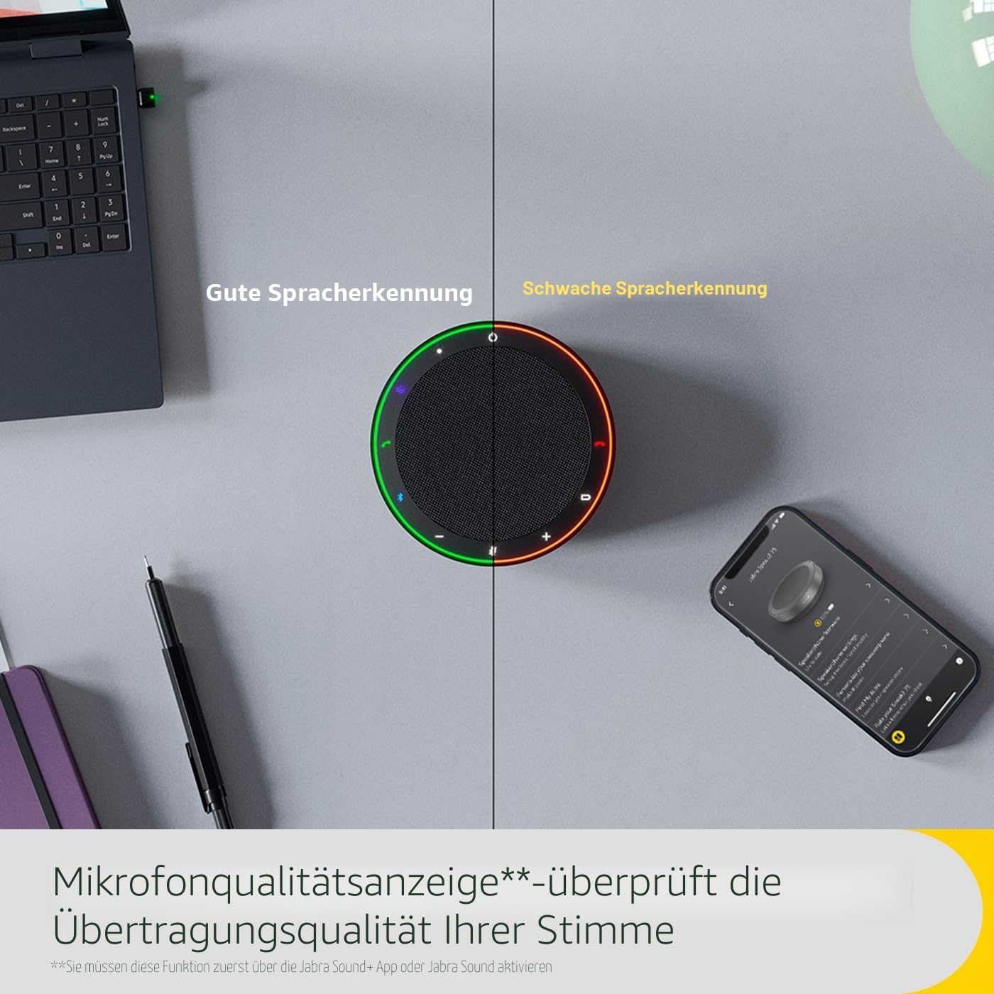 Jabra Speak2 75 wireless hands-free solution with USB-C Bluetooth adapter, 4 noise-cancelling microphones, 65 mm full-range speaker, MS Teams certified, dark gray - 2775-329
