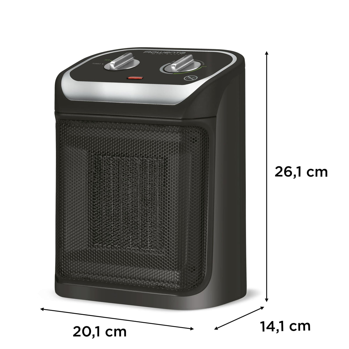 Rowenta Mini Excel Ceramic Heater 1000 Watt, electric heating, energy-saving, indoor use, includes silence mode, extremely quiet at only 49 dB(A), suitable for rooms up to 25 m², compact design, SO9261