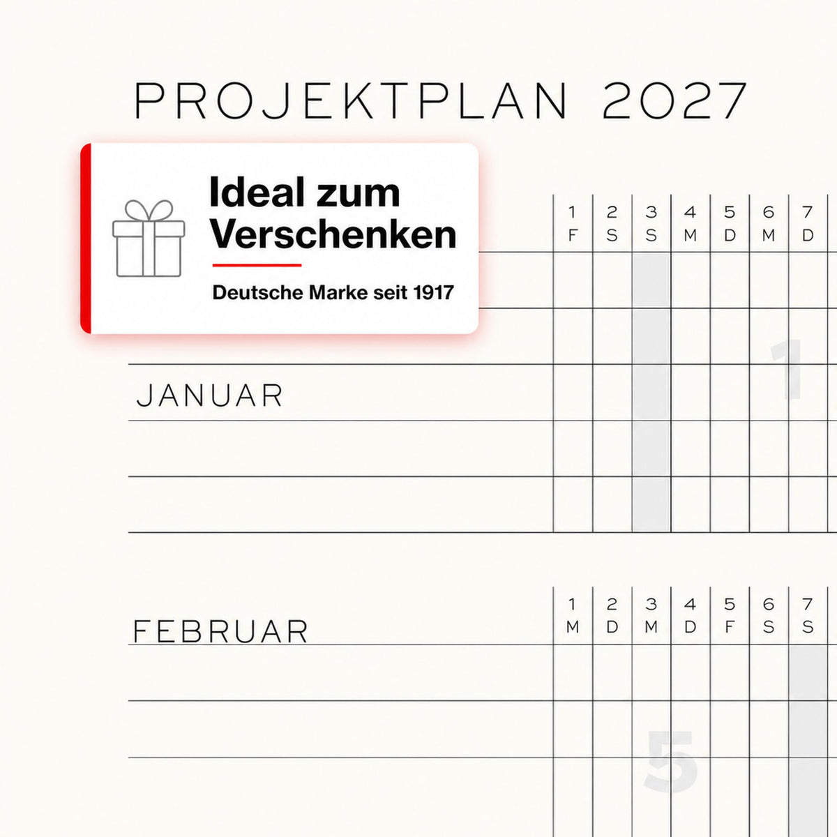 LEUCHTTURM1917 Daily Calendar 2027 Medium (A5) - German, Forest Green, 145 x 210 mm, January-December (12 months), 1 page per day, hourly grid 7:00 a.m. - 10:00 p.m., hardcover, 80 g/m² paper - 400162