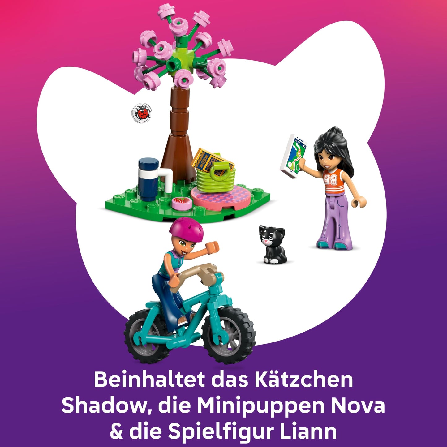 LEGO Friends glamping hut in the great outdoors - miniature playhouse with 2 minifigures, cat figure & accessories including beds & food - children's room decoration - gift for girls aged 6 and over - 42682