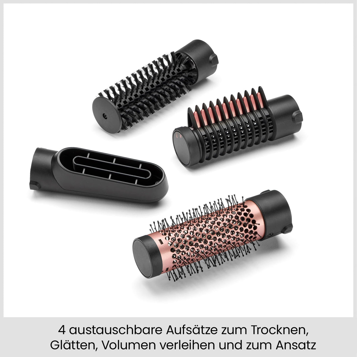 BaByliss Perfect Finish - perie de uscare cu aer cald de 1000W. 3 accesorii pentru îndreptare, volum și modelare, 2 setări de temperatură + nivel rece, tehnologie cu ioni pentru anti-frizz, negru, AS126E