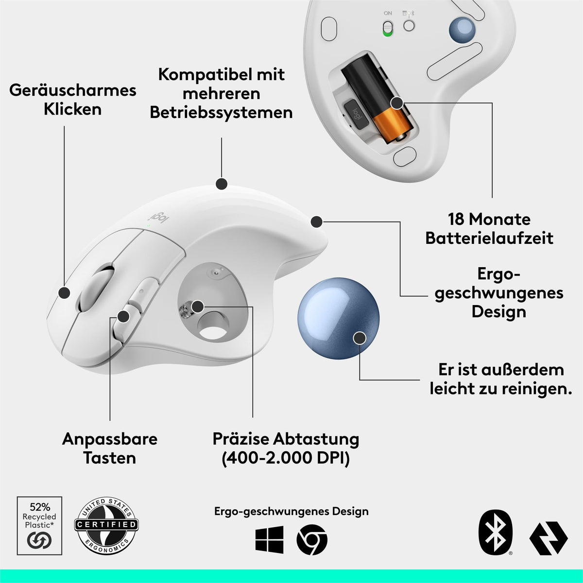 Logitech ERGO M575S mouse trackball fără fir - 910-007030