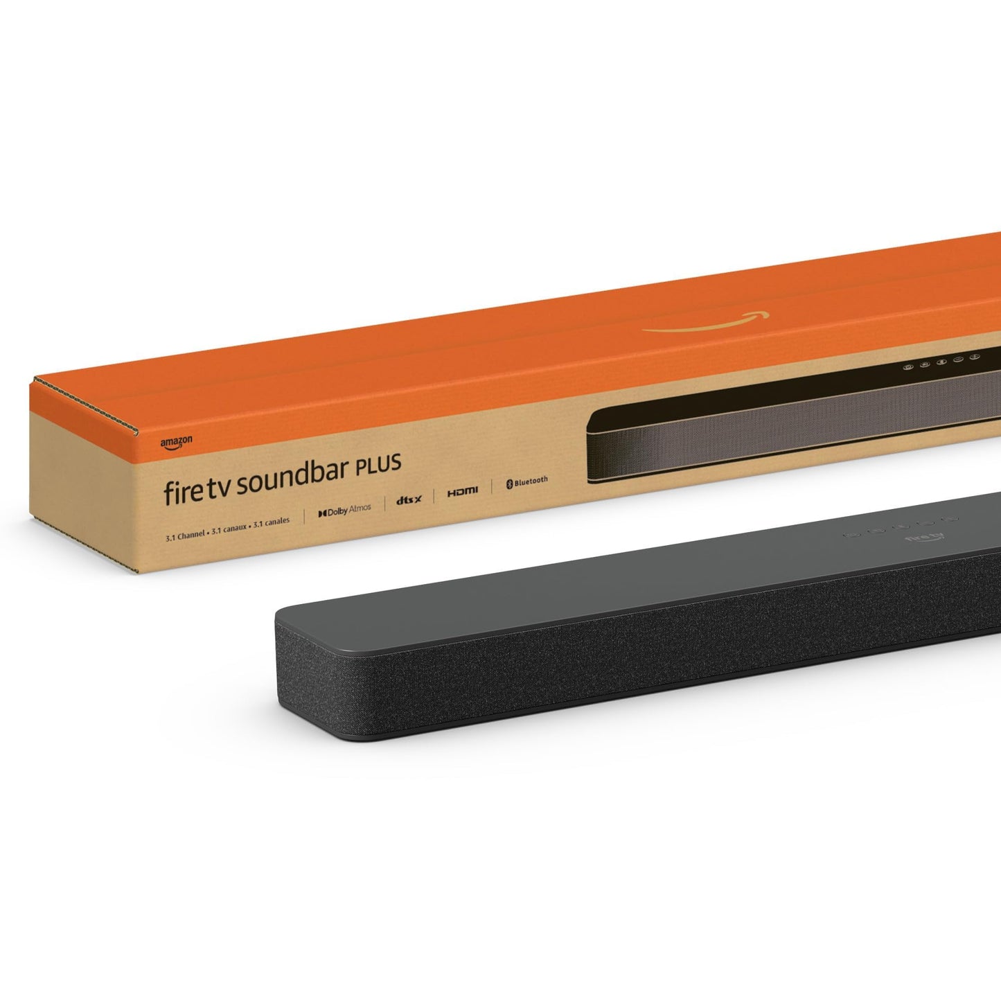 Amazon Fire TV Soundbar Plus | 3.1 channel sound, all-in-one design, Dolby Atmos, DTS:X, also ideal for dialogue - HM34BR