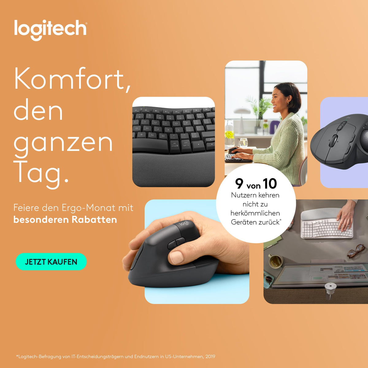 Logitech Wave Keys wireless ergonomic keyboard - 920-012283