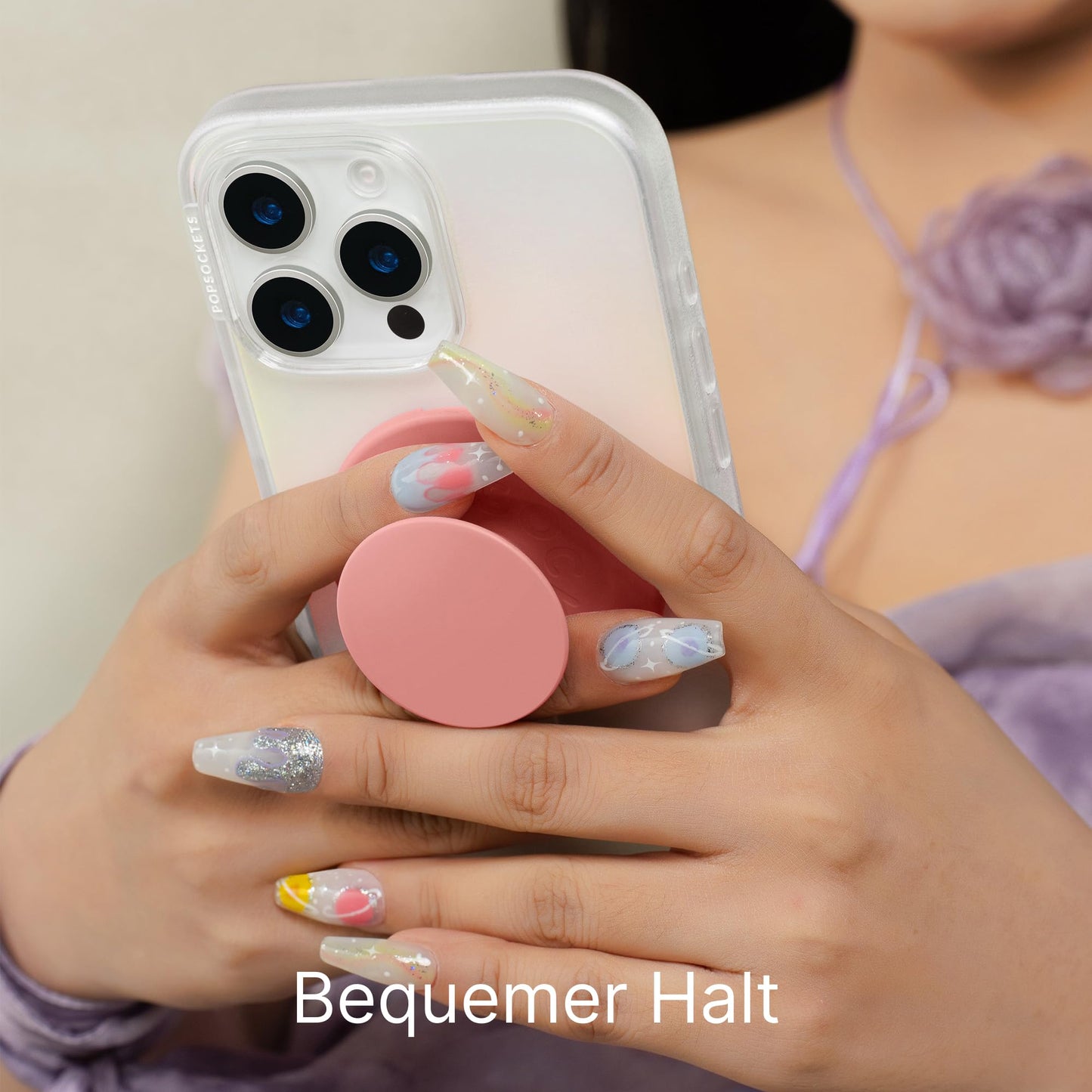 PopSockets Kick-Out Grip for MagSafe, Adjustable Stand for Portrait or Landscape Format, Magnetic Holder, Pink - Putty - 807624