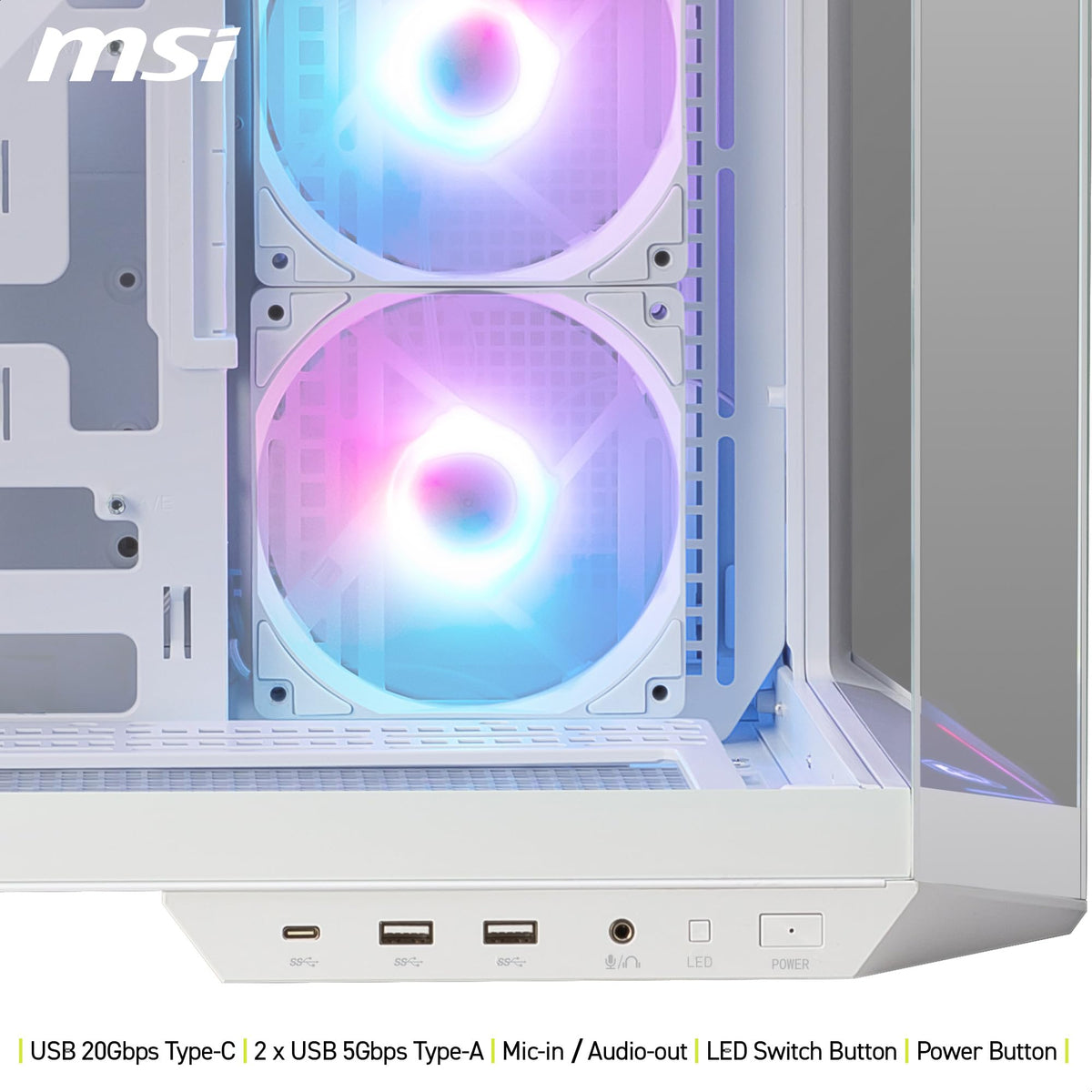 MSI MAG PANO 100R PZ White - ATX PC Case - 306-7G26W22-HH9