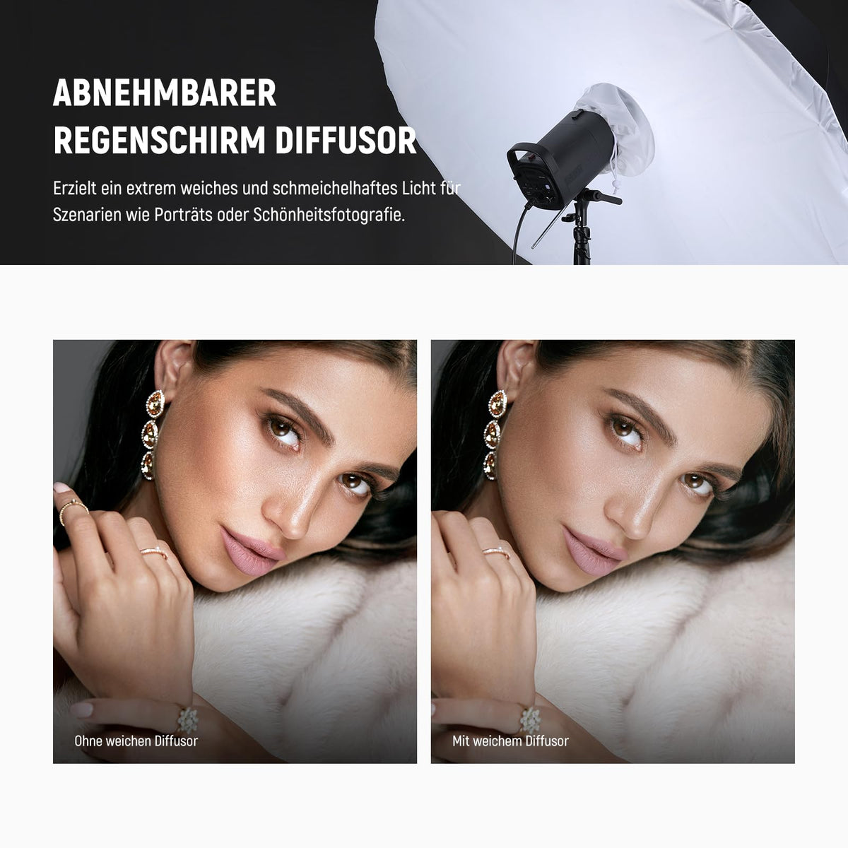NEEWER 71"/180 cm Parabolic Reflective Umbrella Photography with White Interior - NS4U