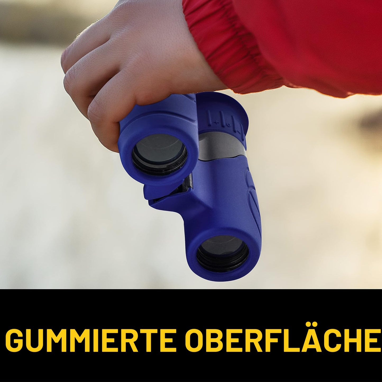 KODAK Binoculars for Children BCS100 - Compact Binocular Binoculars for Children, with Soft Rubber, Ergonomic, with Carrying Strap and Carrying Case, 8x Zoom - Blue - 3760265542574