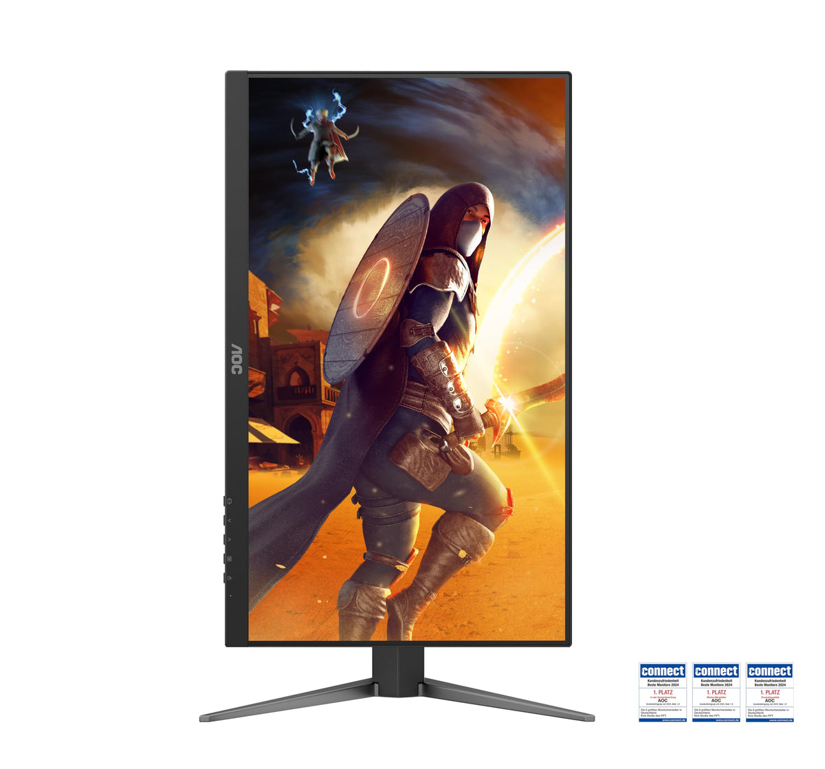 AOC 24G4HA Monitor de Gaming FHD de 24 inch, 200Hz, Panou Fast IPS, 1ms GtG, HDR10, Compatibil G-Sync, Reglare pe înălțime, Difuzoare, (1920x1080 HDMI 2X 2.0 DP 1x 1.4) Negru