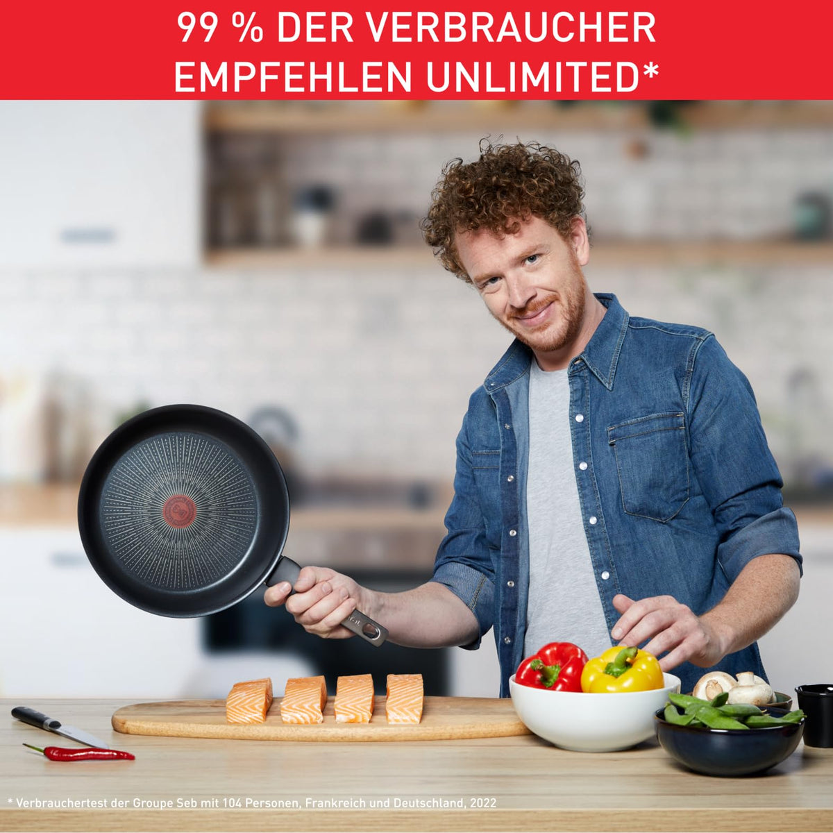 Tefal Unlimited Frying Pan 20 cm, Aluminum Pan Induction with Non-Stick Coating, Thermo-Signal for Ideal Cooking Temperature, Suitable for All Heat Sources, Made in France, G25902