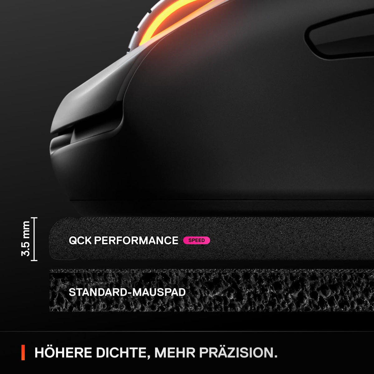 Steelseries QcK XL Performance Speed Gaming Mousepad – Extra thick for smooth gliding – Flat, stitched edges – Non-slip neoprene rubber base – 900 x 400 mm – FPS, MOBA, RTS, MMO - 63431