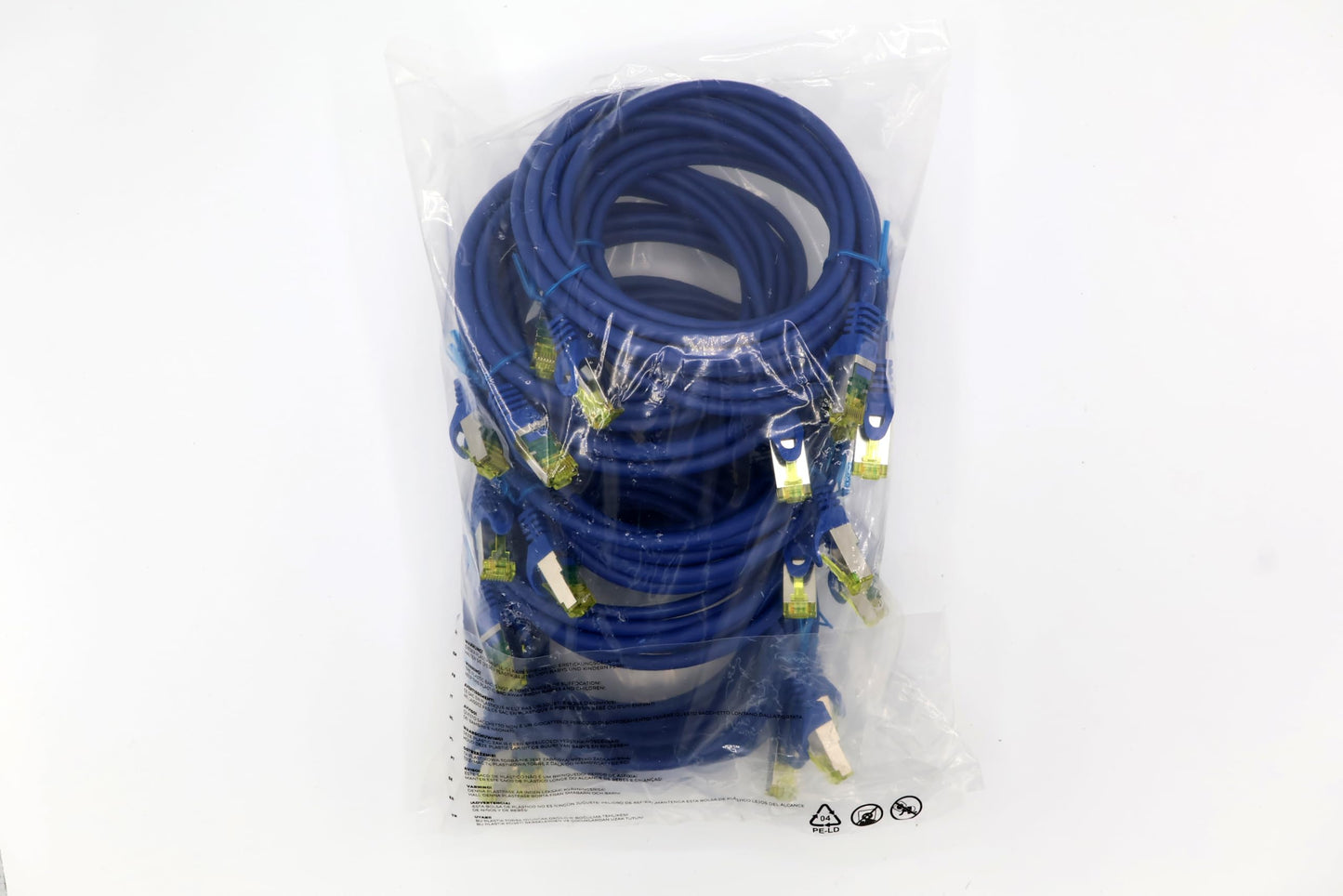 1aTTack.de Cat.7 network cable 2m blue pack of 10 Cat7 Ethernet cable network LAN cable raw cable 10 Gb s SFTP PIMF LSZH set patch cable with Rj 45 plug Cat.6a - 4251073616902