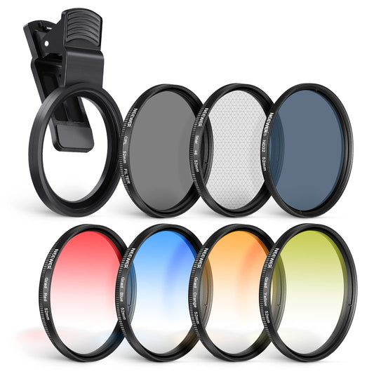 Set de filtre gradient NEEWER 52 mm ND CPL Star 4 cu clemă pentru obiectivul telefonului mobil - 10101533
