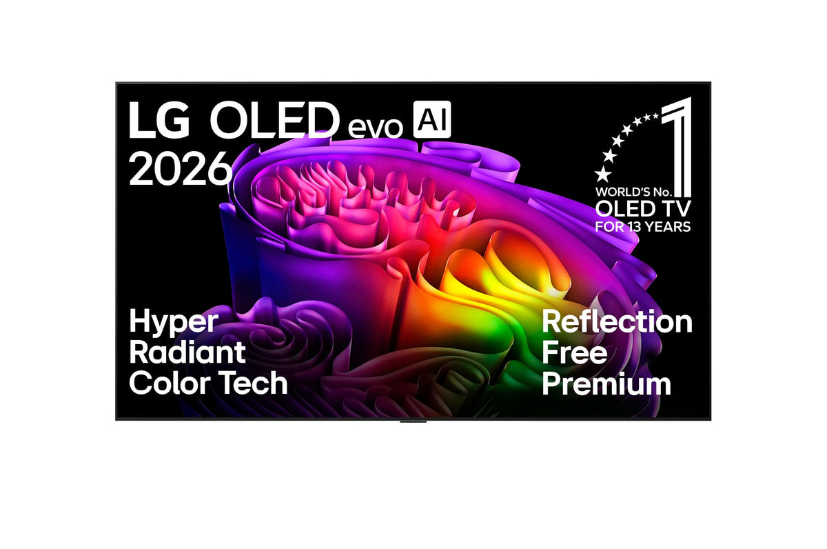 LG OLED55G67LW 4K OLED Evo AI TV, 55 inches, α11 Gen3 processor, webOS 26, 120Hz, VRR up to 165Hz, model year 2026, energy class E