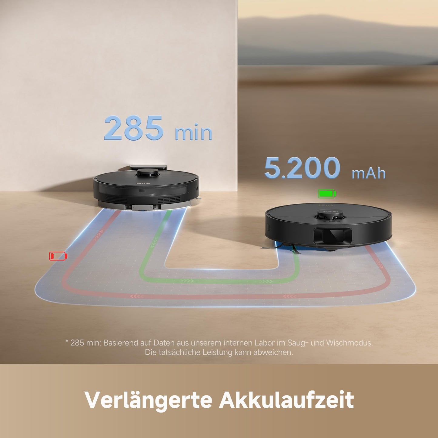 dreame D20 robot vacuum cleaner, 13,000 Pa suction power, DuoBrush for pet hair, LDS navigation, 2-in-1: vacuuming and mopping, hard floors and carpets, 5,200 mAh battery, app and voice control - RLD35GA