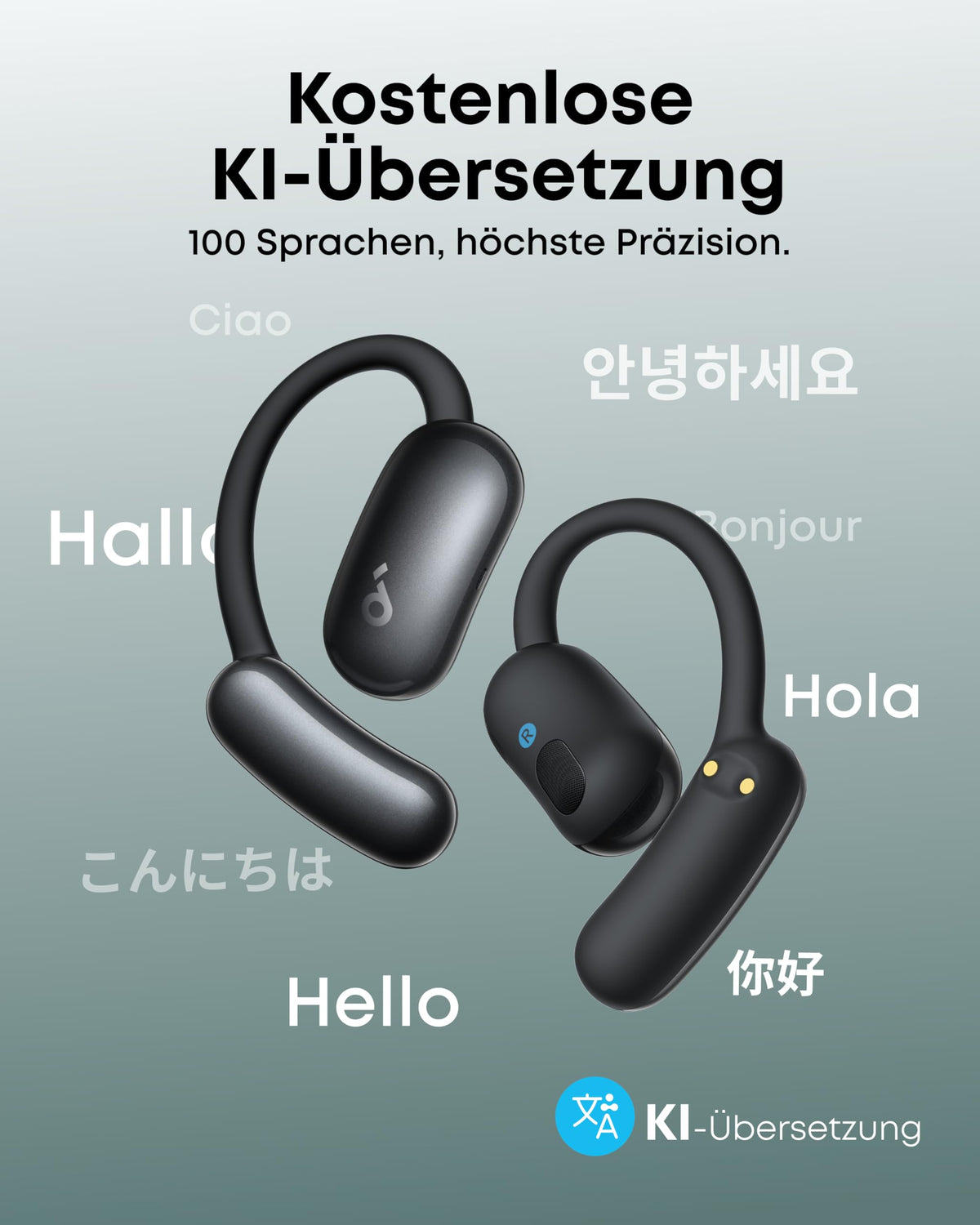 soundcore by Anker AeroFit 2 AI Assistant, Open-Ear Headphones, Hi-Res - A3874