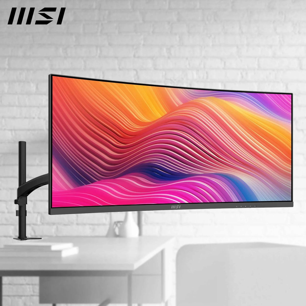 MSI Modern MD342CQP PC Monitor 34 Inch UWQHD Curved 1500R – VA Display 3440 x 1440, KVM, PiP/PBP, Wide Color Spectrum, Eye Comfort, Integrated Speakers, 3-Axis Adjustable – HDMI 2.0b, DP