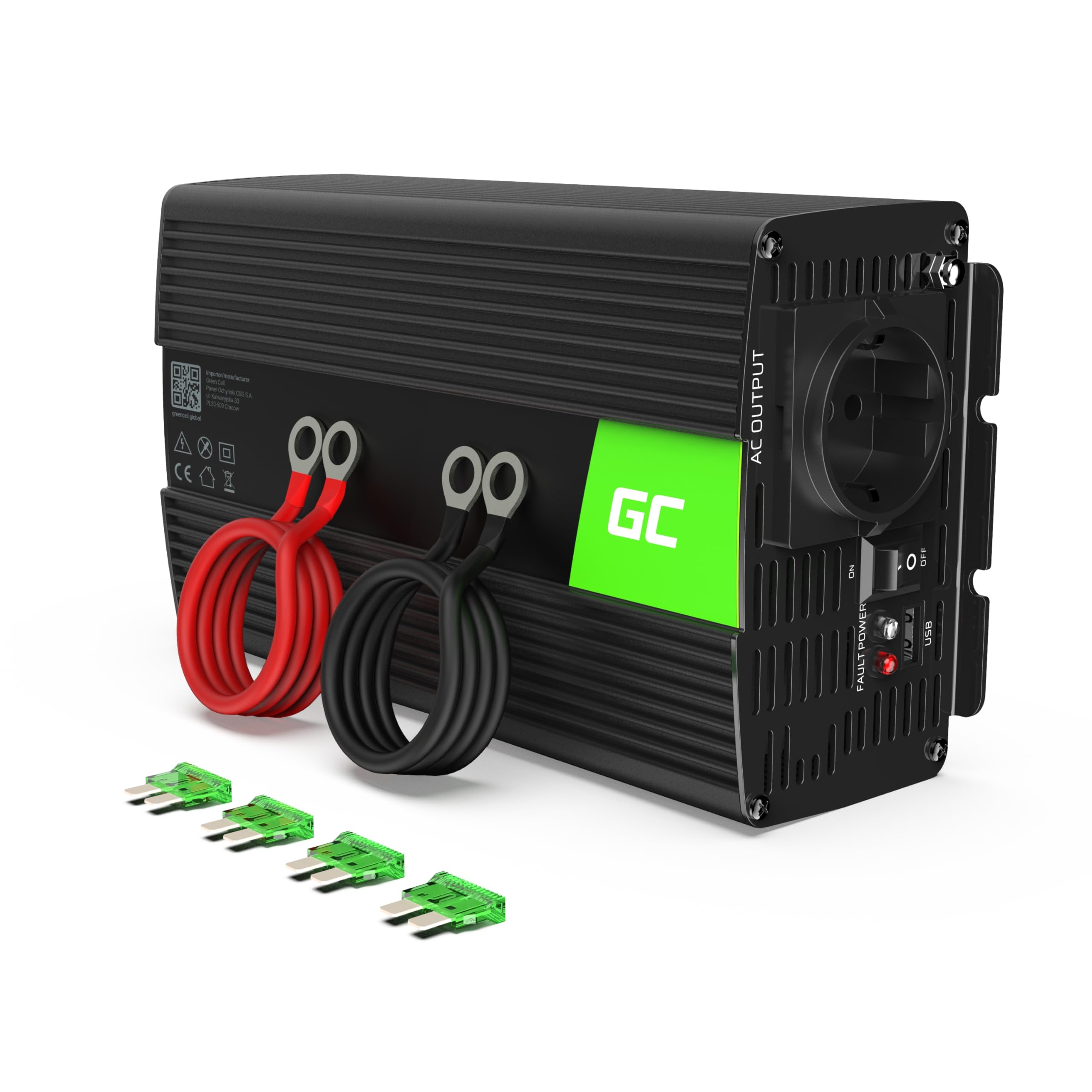 Green Cell 1000W/2000W 12V to 230V Volt Car Voltage Converter Inverter Power Solar Inverter DC AC Converter Current Converter Vehicles Caravan Car Modified Sine Wave Car Charger - INV08